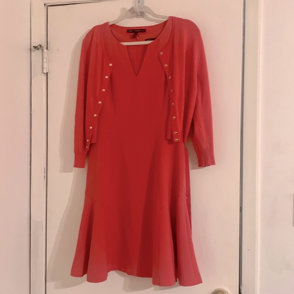 White House Black Marker beautiful classic dress with matching sweater.